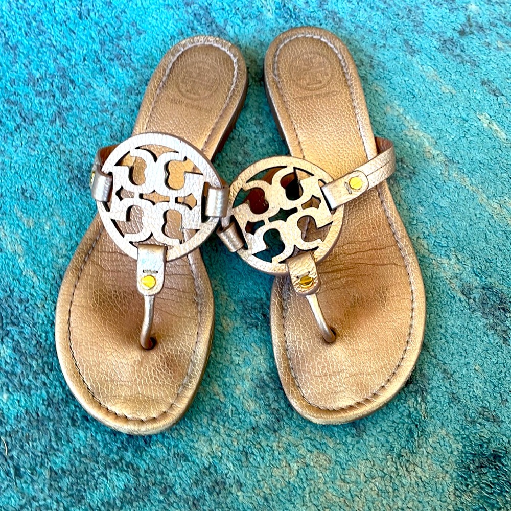Tory Burch rose gold Miller sandals